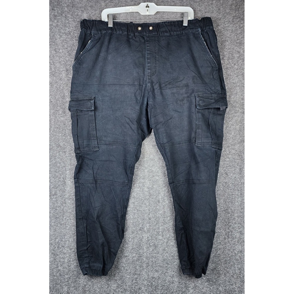 Benjamin Black Cargo Jogger Women 3X Black Utility Stretch Elastic Waist Pants